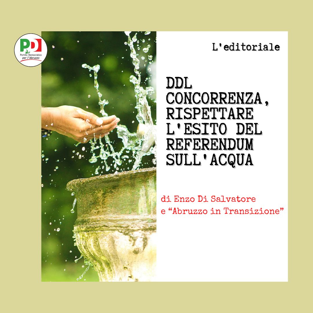 DDL Concorrenza, rispettare l’esito del referendum sull’acqua
