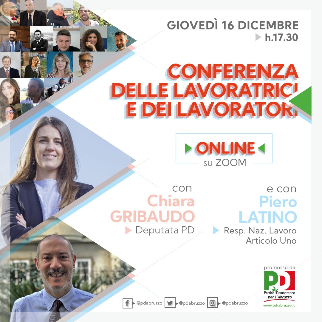 Il 16 dicembre si insedia la Conferenza delle lavoratrici e dei lavoratori promossa dal Pd Abruzzo
