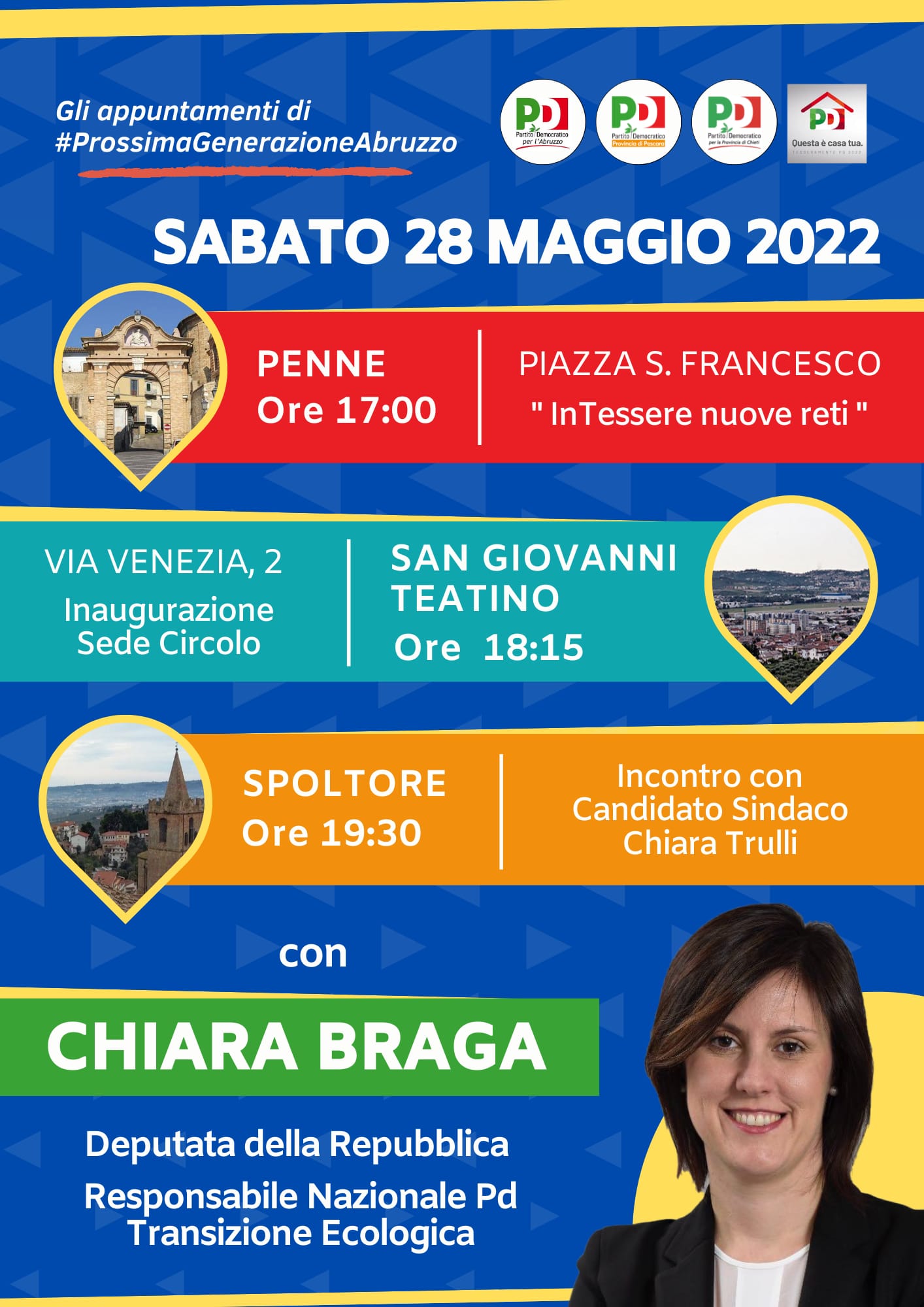 Il 28 maggio Chiara Braga in Abruzzo