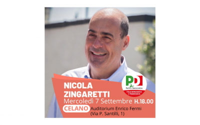 Il 7 settembre Nicola Zingaretti a Celano
