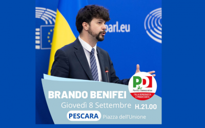 L’8 settembre Brando Benifei in Abruzzo, all’Aquila e a Pescara