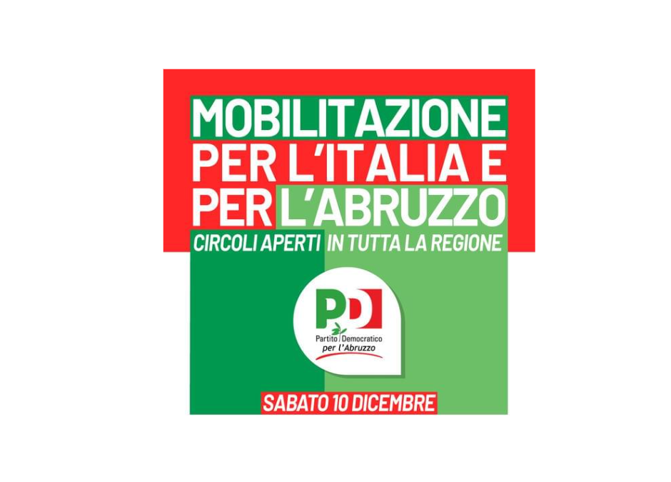 Il 10 dicembre si mobilitano i circoli del PD in Abruzzo: entra nel vivo il Congresso Costituente