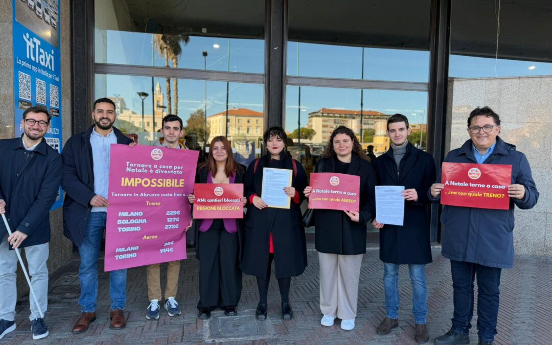 Giovani democratici su caro viaggi natalizi: “Batosta sui ritorni in Abruzzo per lavoratori e studenti fuorisede, oltre 200 euro di viaggio. Serve un cambio di passo”